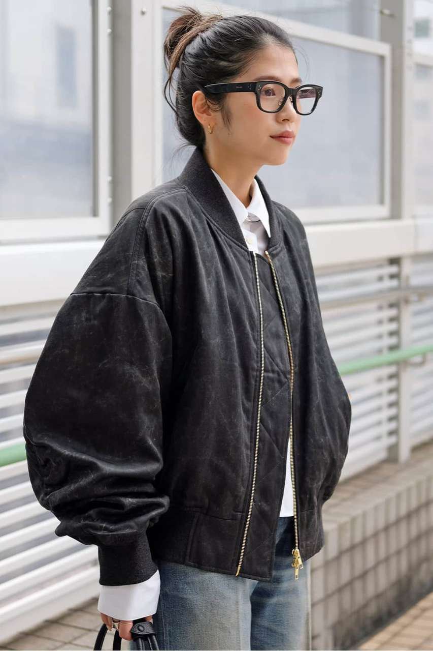 AP STUDIO 【PROVOKE/プロヴォーク】pigment short MA-1 BLACK (ブラック, フリー) エーピーストゥディオ ELLE SHOP