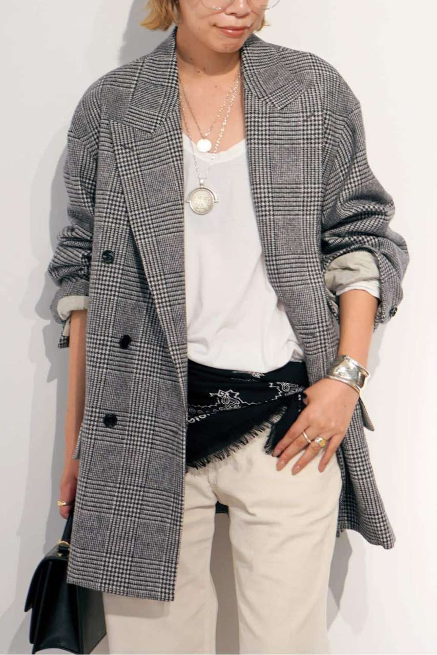 AP STUDIO 【COUTURE D'ADAM】BIG Jacket Double (グレー, 36) エーピーストゥディオ ELLE SHOP