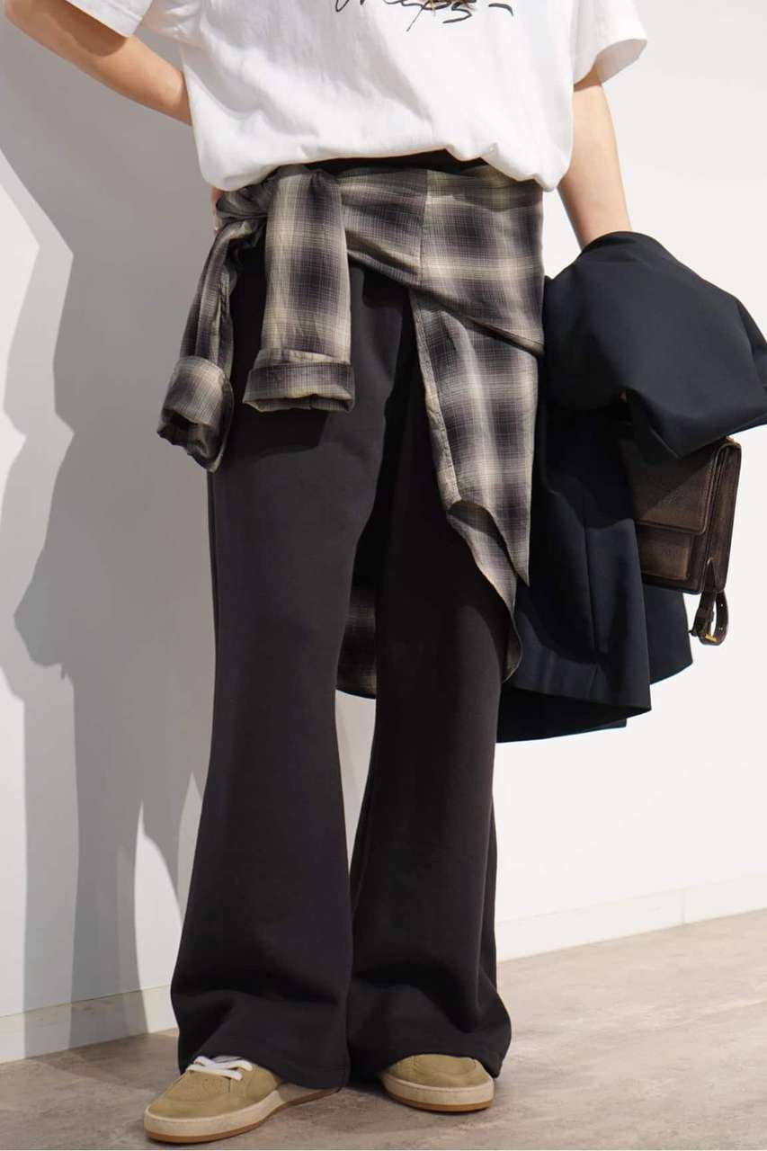 AP STUDIO Wool mix sweat Pants (ブラック, 36) エーピーストゥディオ ELLE SHOP