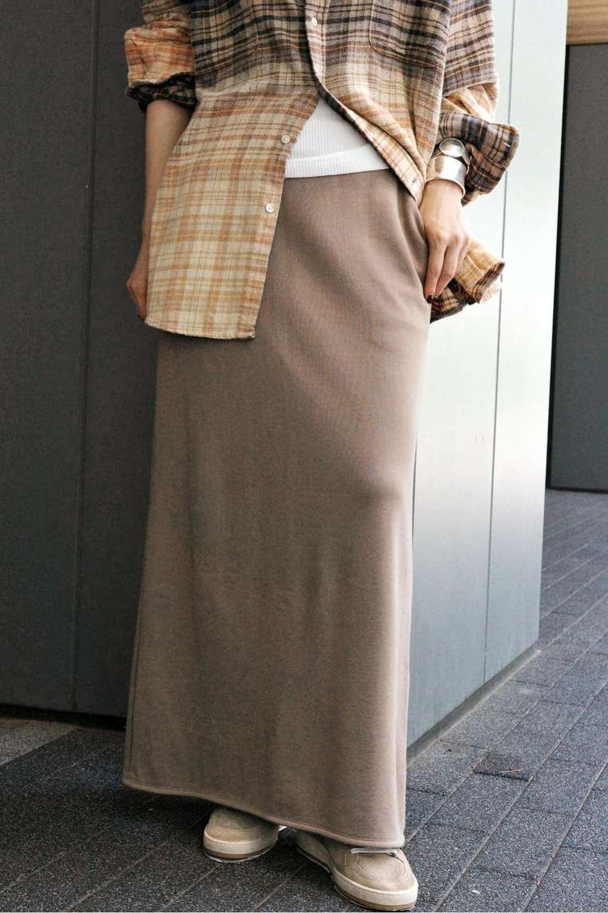AP STUDIO Wool mix sweat Skirt (ベージュ, 36) エーピーストゥディオ ELLE SHOP