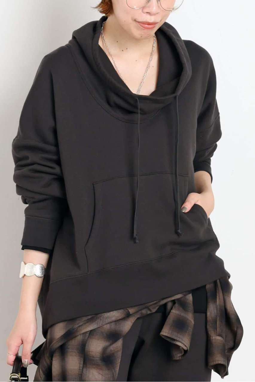 AP STUDIO Wool mix loose-neck sweat (ブラック, F) エーピーストゥディオ ELLE SHOP