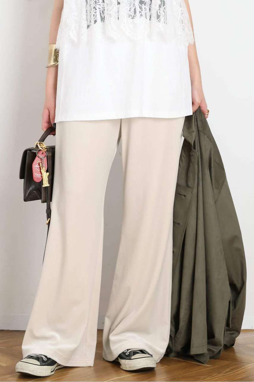 AP STUDIO 【ARCHIVE STANCE/アーカイブスタンス】velor relax pants (ホワイト, フリー) エーピーストゥディオ ELLE SHOP