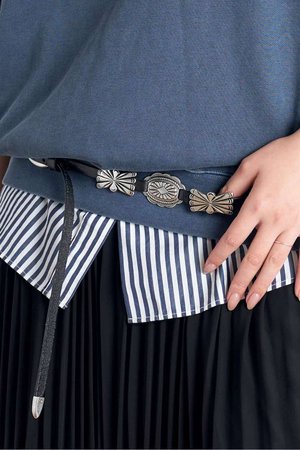 エーピーストゥディオ/AP STUDIOの【PUNTOVITA/プントヴィータ】concho leather skinny belt(140500/140501)