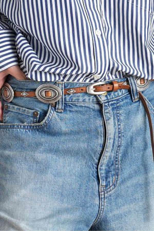 エーピーストゥディオ/AP STUDIOの【PUNTOVITA/プントヴィータ】concho leather skinny belt(140500/140501)
