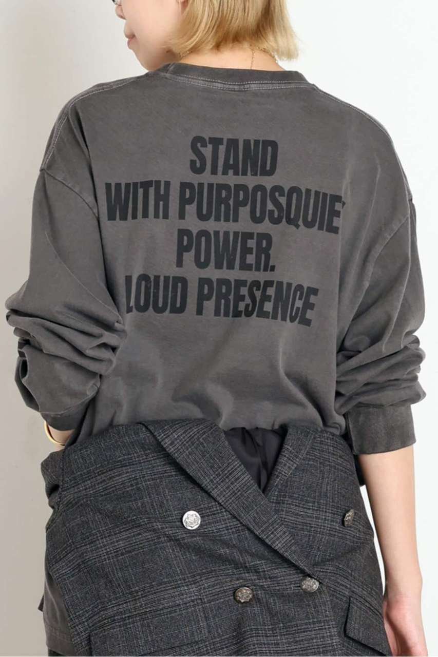 AP STUDIO WATERS WHITE defined TEE (グレー, F) エーピーストゥディオ ELLE SHOP