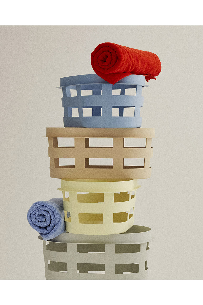 HAY(ヘイ)｜LAUNDRY BASKET L/Light grey の通販｜ELLESHOP・(エル