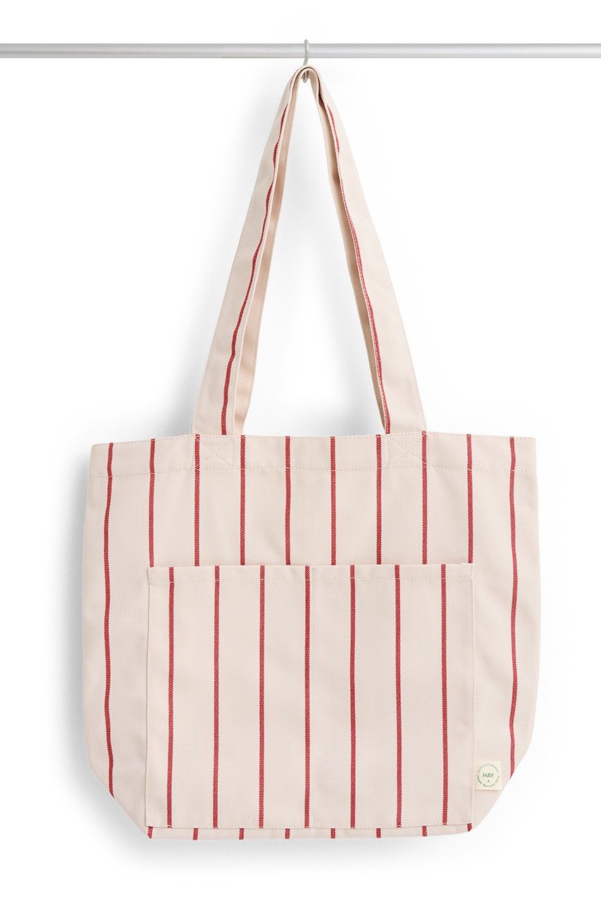 ヘイ/HAYのOUTDOOR MARKET TOTE BAG MEDIUM(ベージュ＆レッド/AE966-A602-AS27)