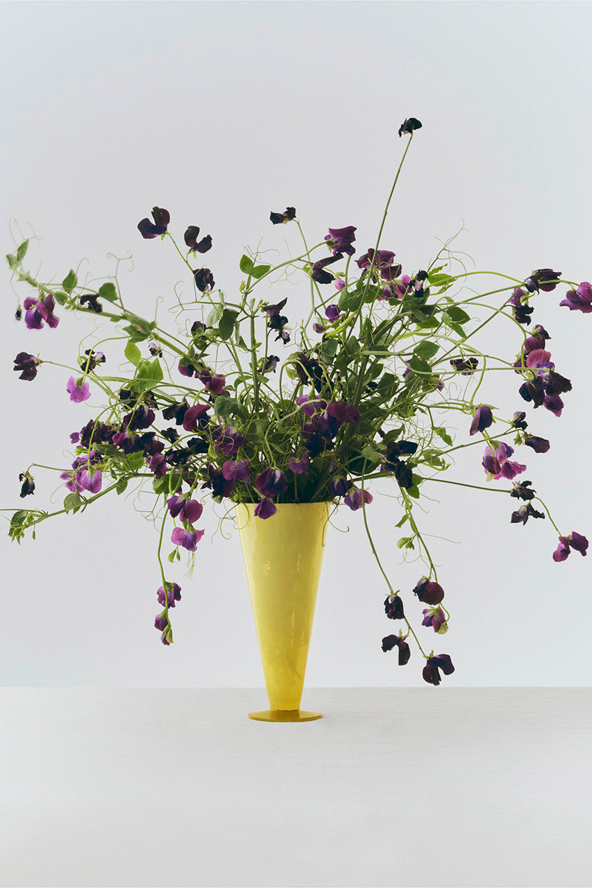 HAY(ヘイ)｜CONICAL VASE L/イエロー＆ライムグリーン の通販