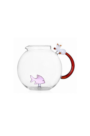 Tabby cat ジャグ 2.4L ピンクフィッシュ & ホワイトキャット with アンバーテール