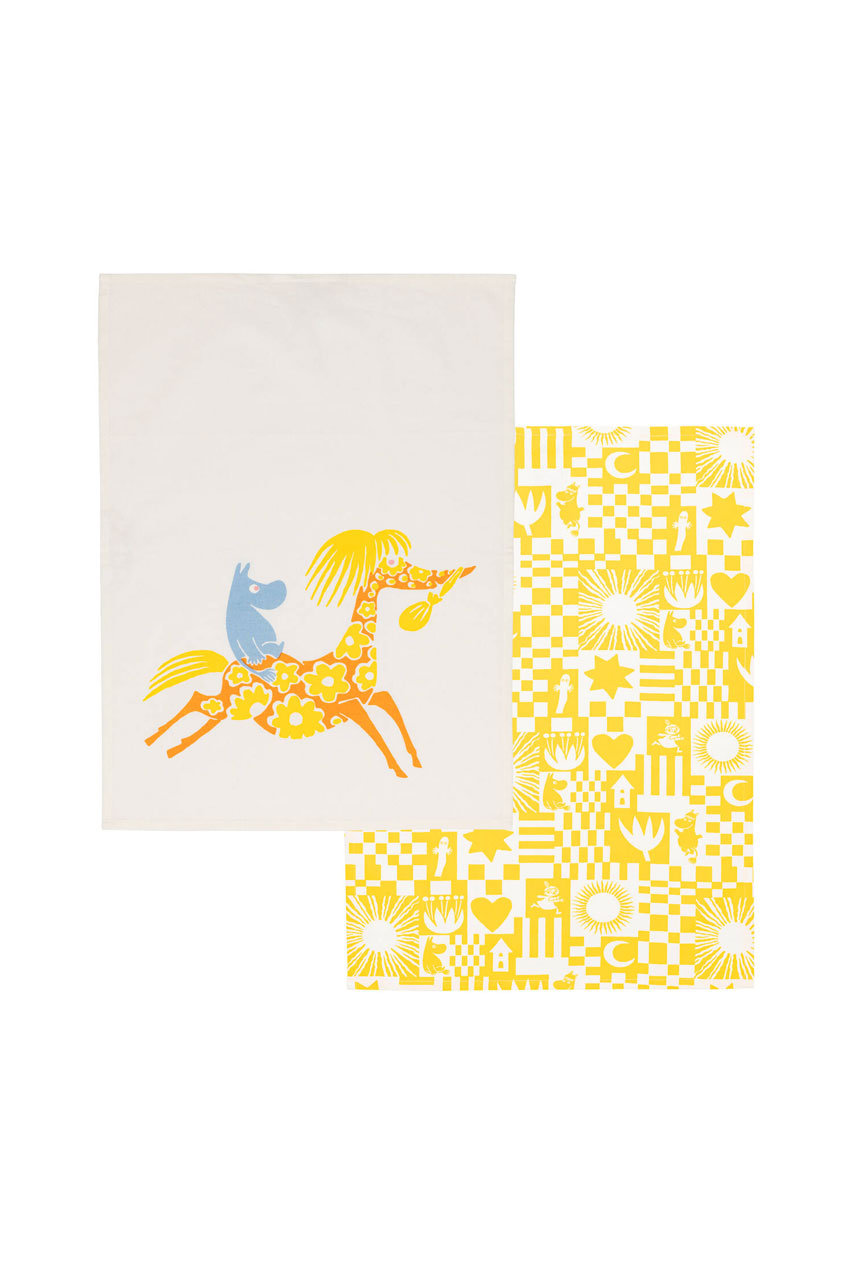 ムーミン アラビア/MOOMIN ARABIAのムーミン キッチン キッチンタオル 50x70cm 2枚セット(パーティー イエロー/6411801020267)