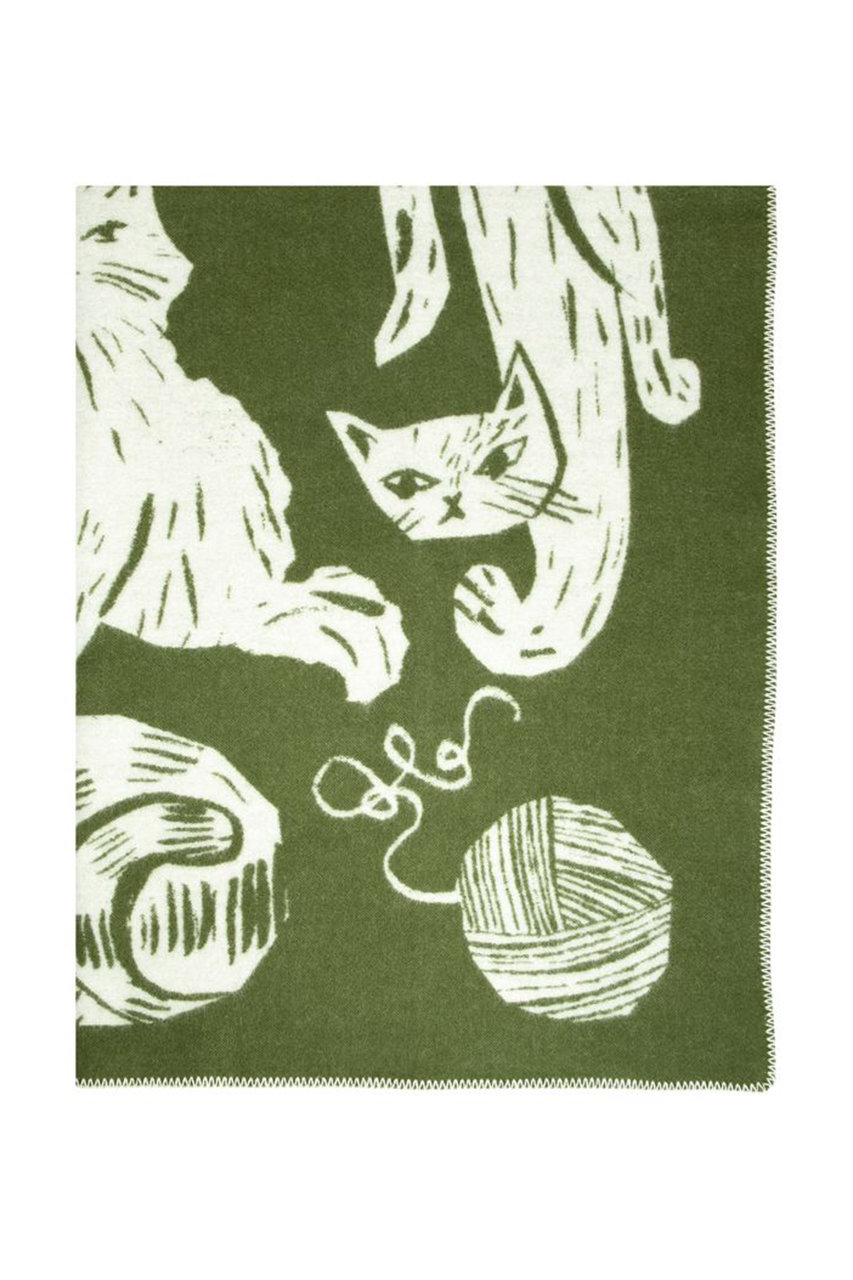 ラプアン カンクリ/LAPUAN KANKURITのKISSANPAIVAT ウールブランケット(オリーブ-ホワイト/LK102949)