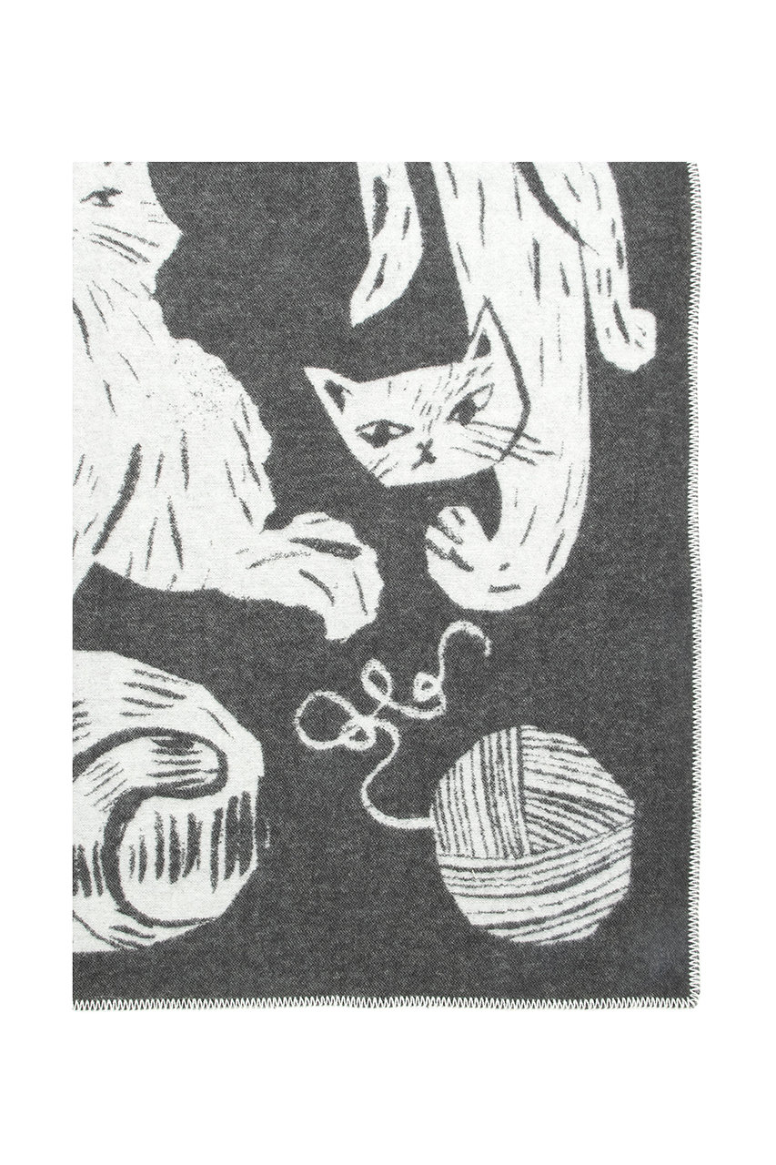 ラプアン カンクリ/LAPUAN KANKURITのKISSANPAIVAT ウールブランケット(ダークグレー×ホワイト/LK102949)