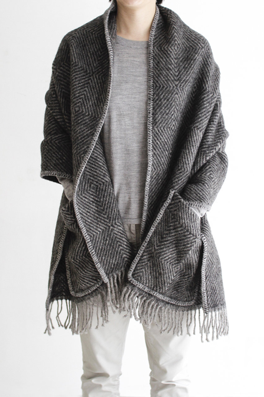 ラプアン カンクリ/LAPUAN KANKURITのMARIA pocket shawl 60x180cm+fringes(black-grey/LK102412)