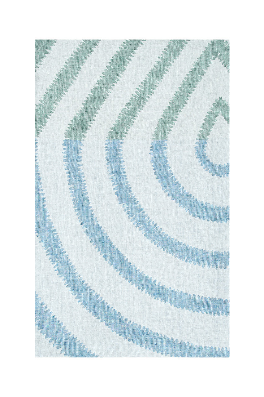 ラプアン カンクリ/LAPUAN KANKURITのMETSALAMPI マルチユース タオル 95x180cm(ホワイト×グリーン×レイニーブルー/LK68453)