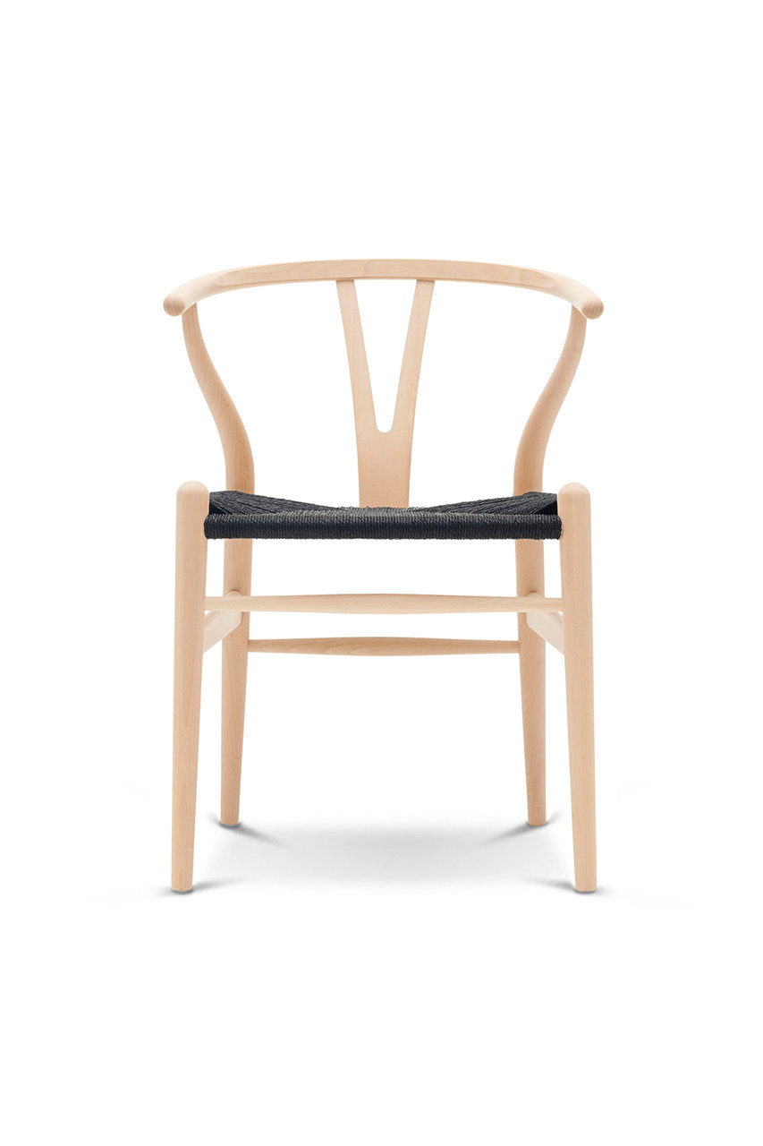 カール・ハンセン＆サン/カール・ハンセン＆サンのCH24 ウィッシュボーン チェア ブラックペーパーコード／ビーチ／ソープ【メーカー取り寄せ】(-/-)