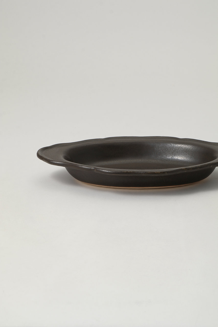 Awabi ware(あわびウェア)｜耐熱グラタン皿 M/黒マット の通販