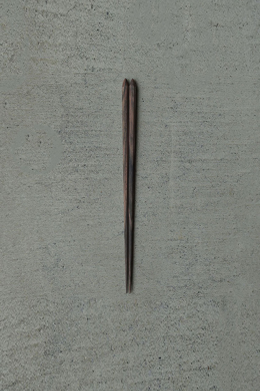amenoie(アメノイエ)｜大黒屋 細身 八角縞黒檀 無塗装 23.5cm/黒 の