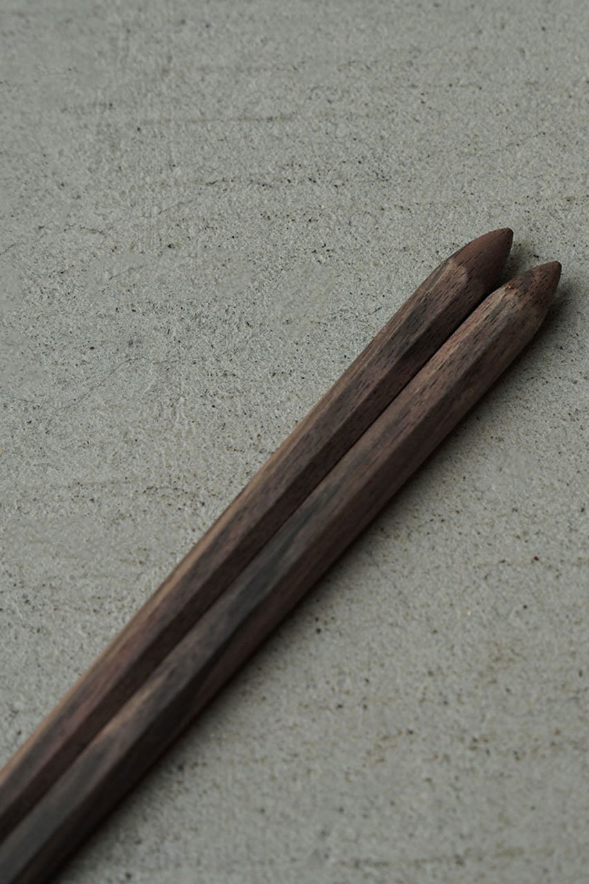 amenoie(アメノイエ)｜大黒屋 細身 八角縞黒檀 無塗装 23.5cm/黒 の
