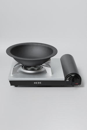 ヘゲ/HEGEのΦ250直火鍋（木蓋付き）セット＋＜costomaized by HEGE＞イワタニ カセットこんろ(510200/510202)