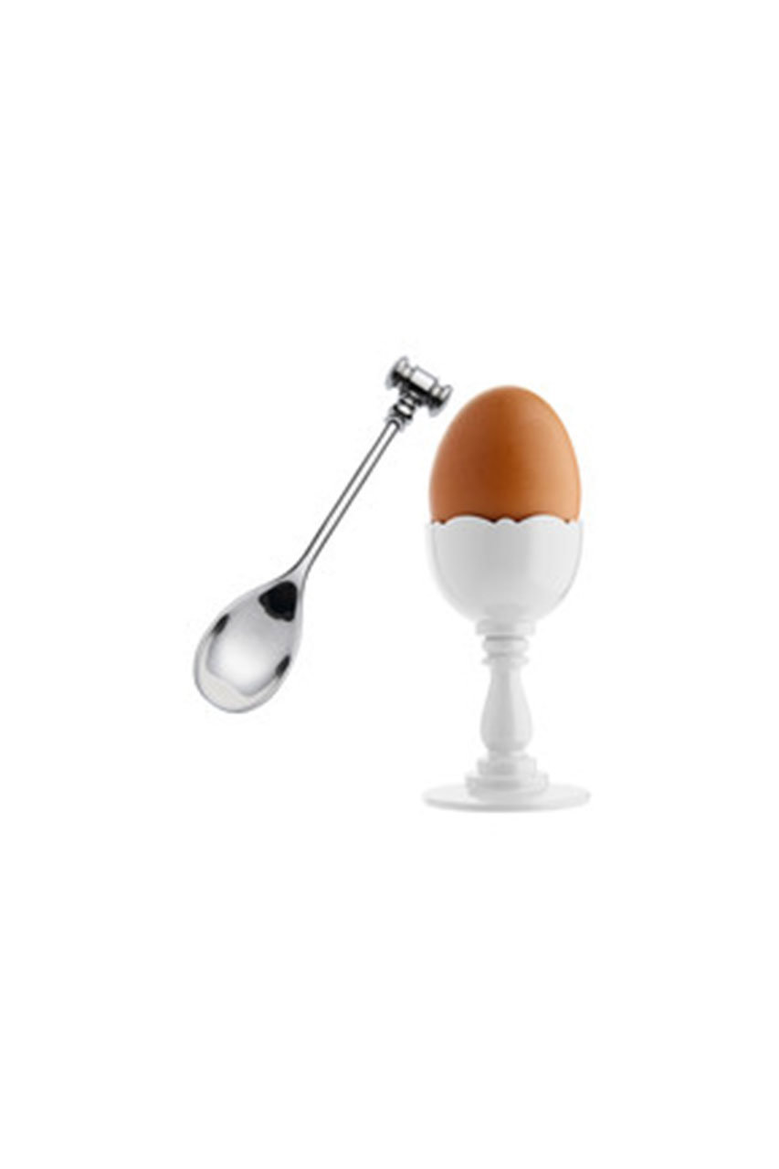 アレッシ/ALESSIのDRESSED エッグカップ＆スプーン(ホワイト/MW14SET W)