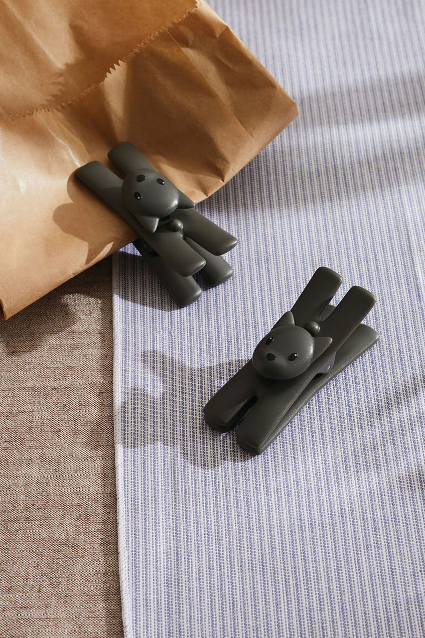 ALESSI(アレッシ)｜LAMPO マグネット付きクリップ 2点セット/ブラック