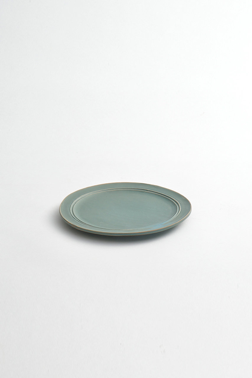 ミシンポタリークリエイション/MISHIM POTTERY CREATIONのStiLL ラウンド プレート S(錆浅葱（アオミドリ）/FR080)