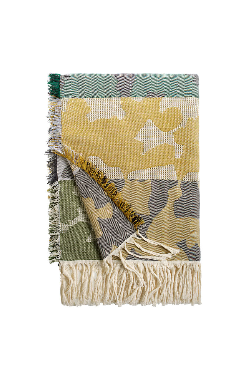 プレスナーパターンズ/PLESNER PATTERNSのHeritage Throw【メーカー取り寄せ】(グリーン／オークル/-)