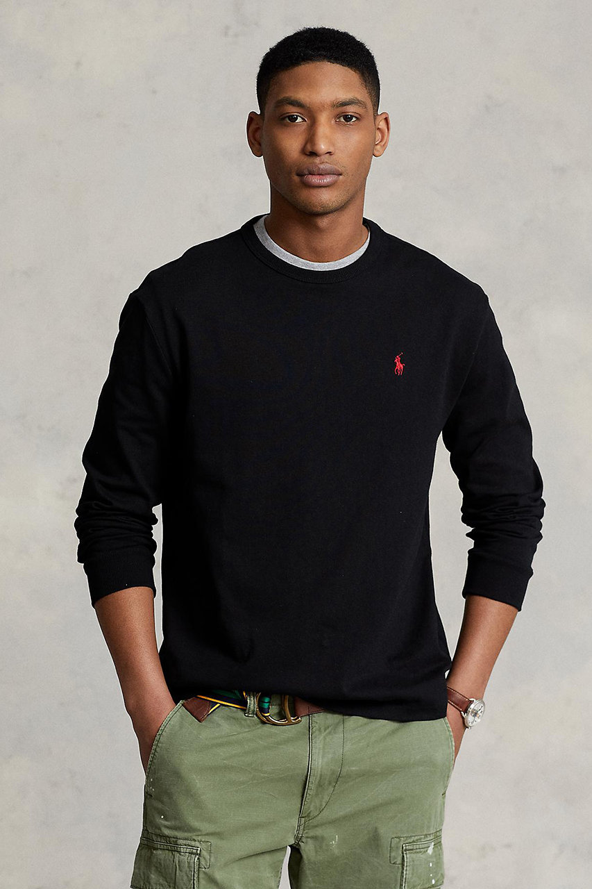 RALPH LAUREN(ラルフローレン)｜【MEN】【POLO RALPH LAUREN】クラシック フィット ヘビーウェイト ジャージー Tシャツ/ブラック  の通販｜ELLESHOP・(エル・ショップ)