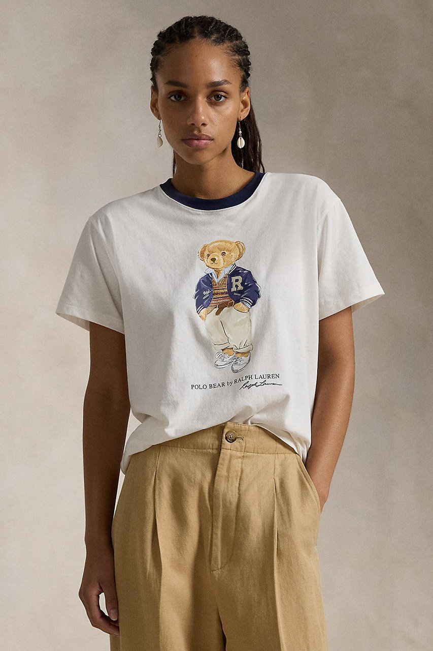 RALPH LAUREN(ラルフローレン)｜【POLO RALPH LAUREN】POLO ベア コットン ジャージー Tシャツ/ホワイト  の通販｜ELLESHOP・(エル・ショップ)